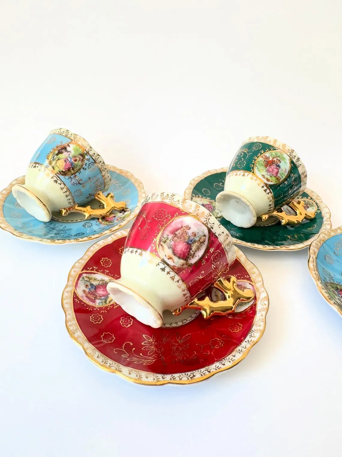 Set of 6 Vintage Baroque Coffee Cups