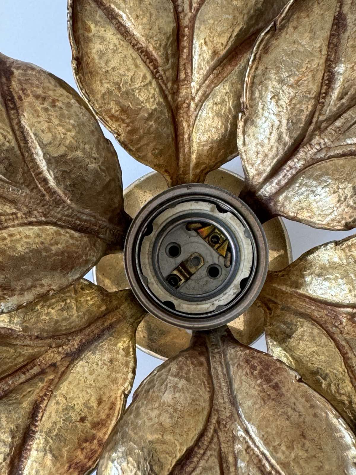 Vintage Willy Daro Lamp – Mid-Century Modern Belgian Design, Sculptural Metal Wall or Ceiling Light