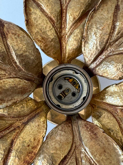 Vintage Willy Daro Lamp – Mid-Century Modern Belgian Design, Sculptural Metal Wall or Ceiling Light