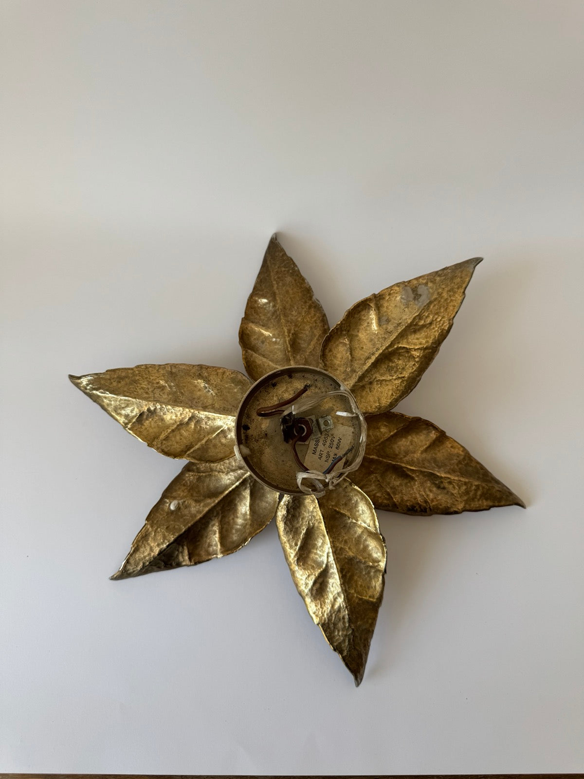 Vintage Willy Daro Lamp – Mid-Century Modern Belgian Design, Sculptural Metal Wall or Ceiling Light
