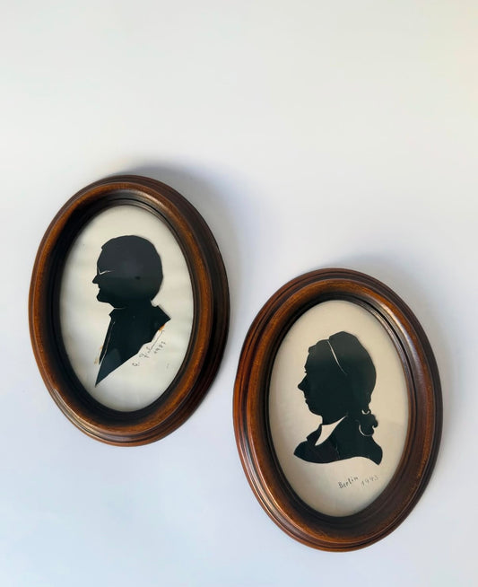 Set of 4 Vintage Hand-Cut Silhouette Artworks
