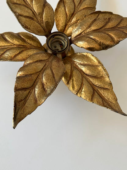Vintage Willy Daro Lamp – Mid-Century Modern Belgian Design, Sculptural Metal Wall or Ceiling Light