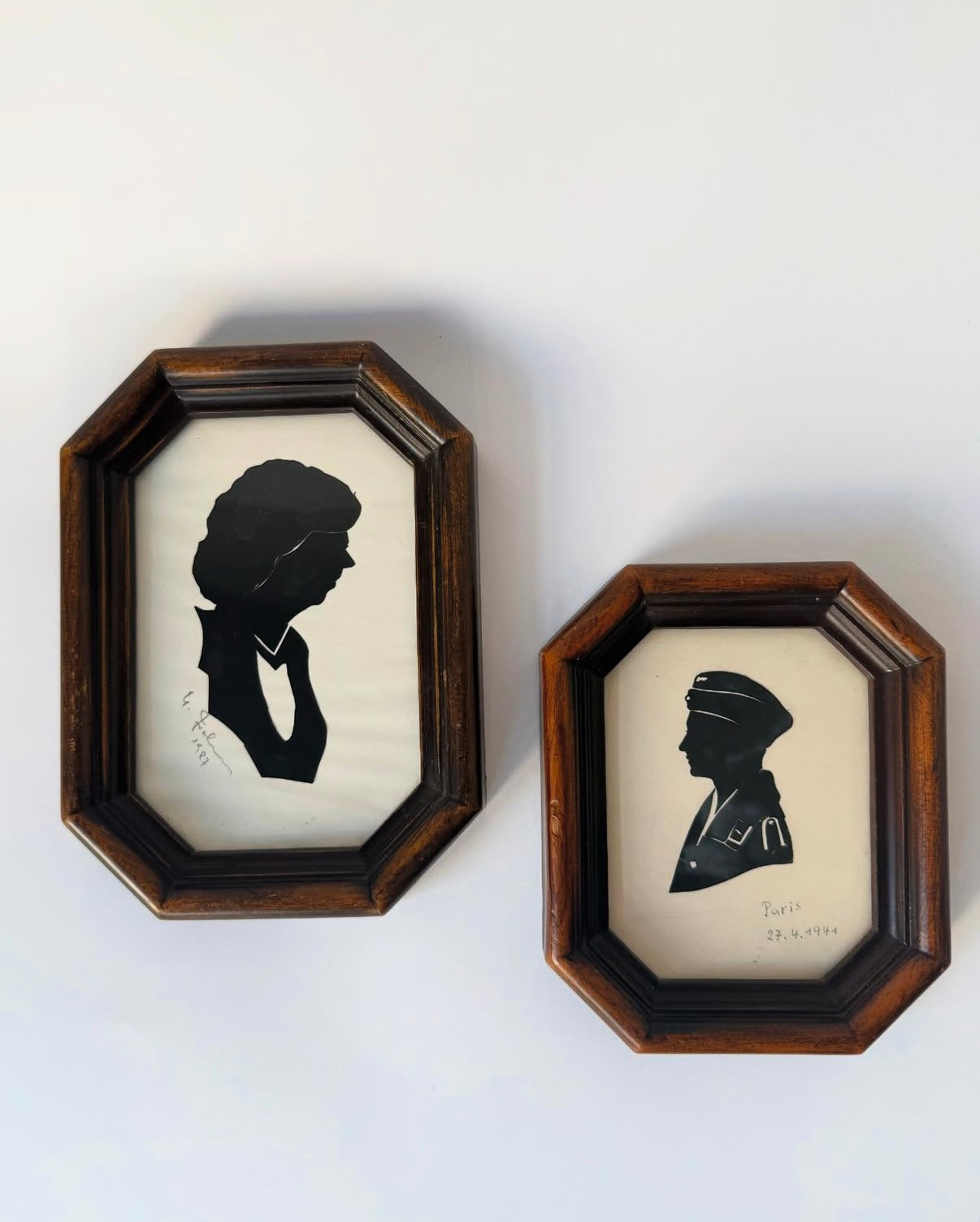 Set of 4 Vintage Hand-Cut Silhouette Artworks