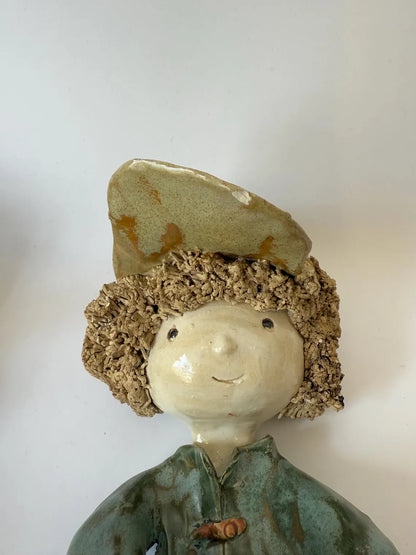 Handmade German Ceramic Pottery Figurine – Vintage Collectible Sculpture