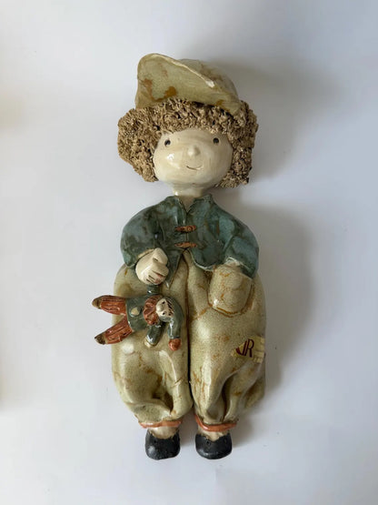 Handmade German Ceramic Pottery Figurine – Vintage Collectible Sculpture