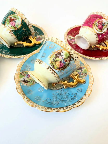 Set of 6 Vintage Baroque Coffee Cups