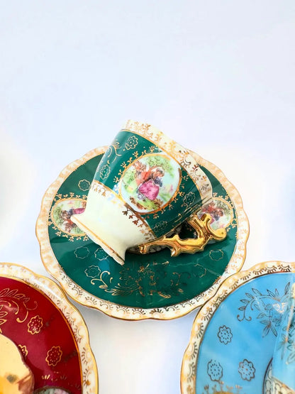 Set of 6 Vintage Baroque Coffee Cups